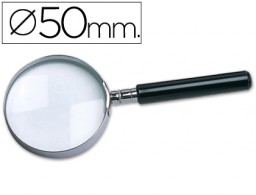 Lupa de cristal Q-Connect aro metálico mango negro 50mm.